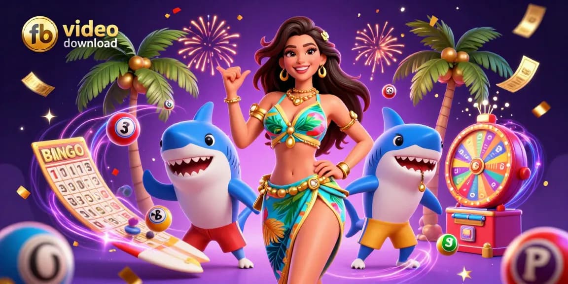 Engage in fb video download with vibrant, colorful characters, vibrant games, and celebratory elements.