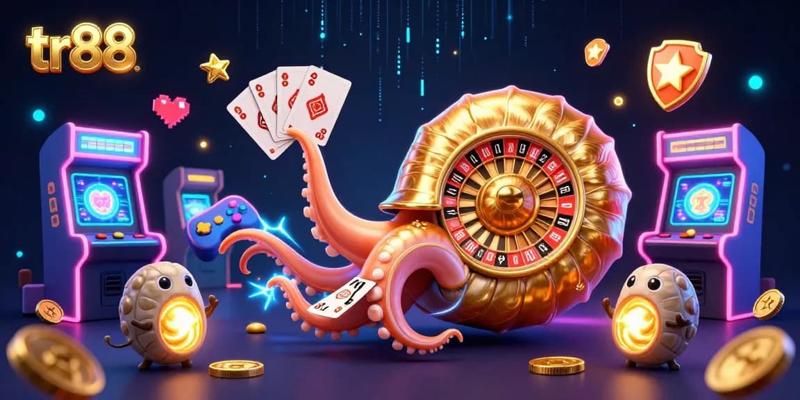 Engage in the thrilling experience of tr88 with glowing nautilus and vibrant casino elements.