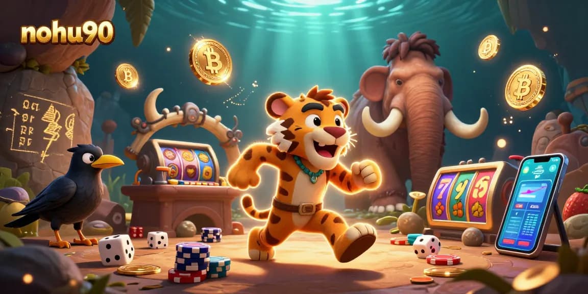 Win at nohu90 with exciting prehistoric casino action featuring unique characters and vibrant crypto elements.
