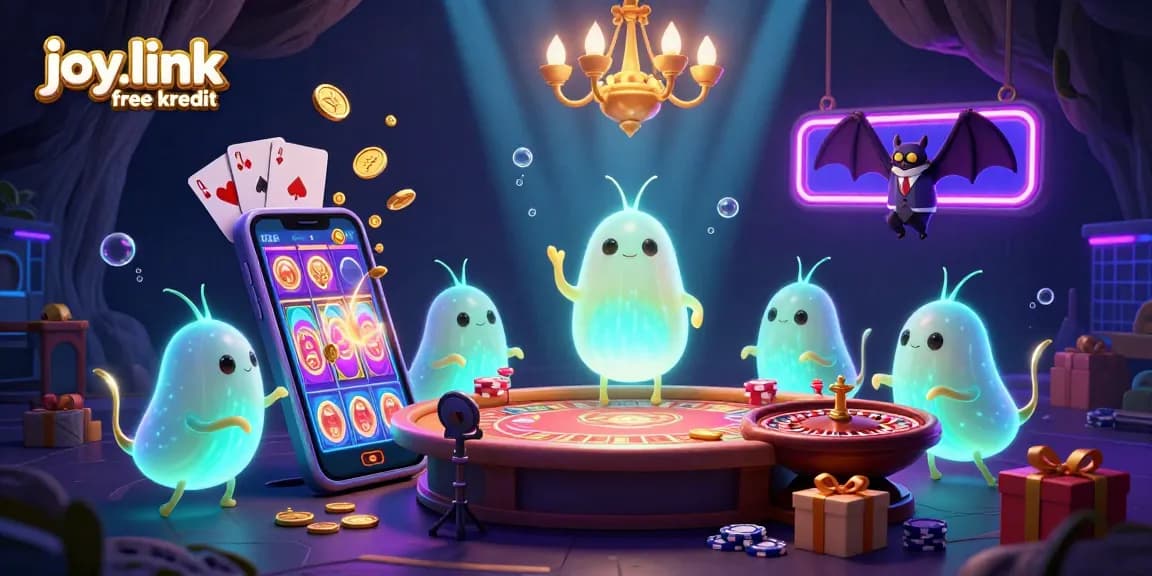 Experience the thrilling joy.link free kredit with a vibrant scene of glowworms lighting a cave casino.