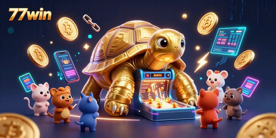 Win big with 77win's dynamic gaming world featuring vibrant animated characters and thrilling elements.