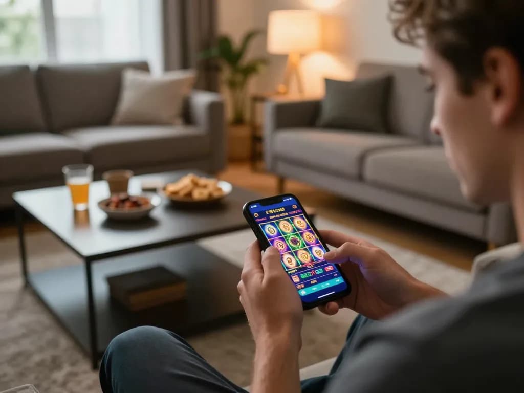 Playing games on the S8 com app, showcasing a lively home gaming environment