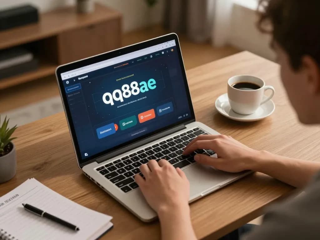 Engaging gaming session on qq88ae, featuring player immersed in online gambling at home.