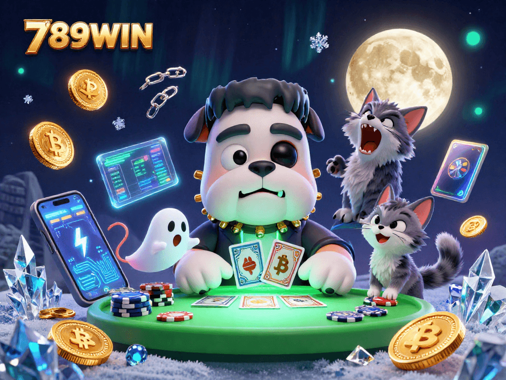 Experience thrilling gameplay at 789WIN with a lively scene of characters engaged in gambling