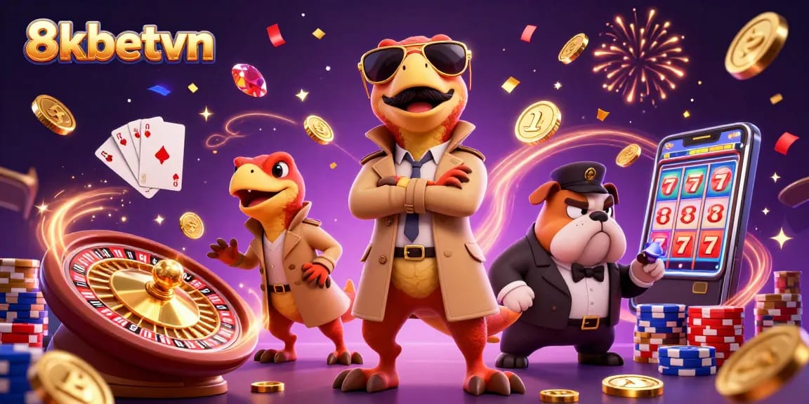 Engage with the exciting world of 8kbetvn as raptors hilariously attempt to enter a casino lounge.