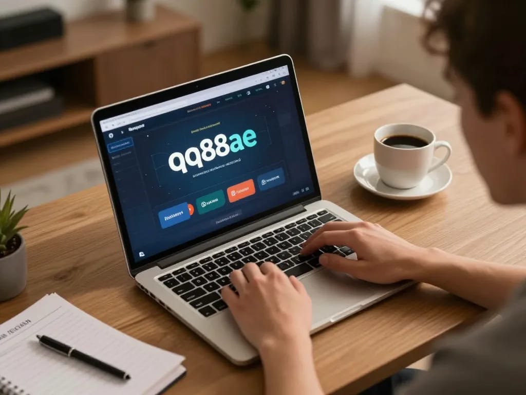 Engaging gaming session on qq88ae, featuring player immersed in online gambling at home.