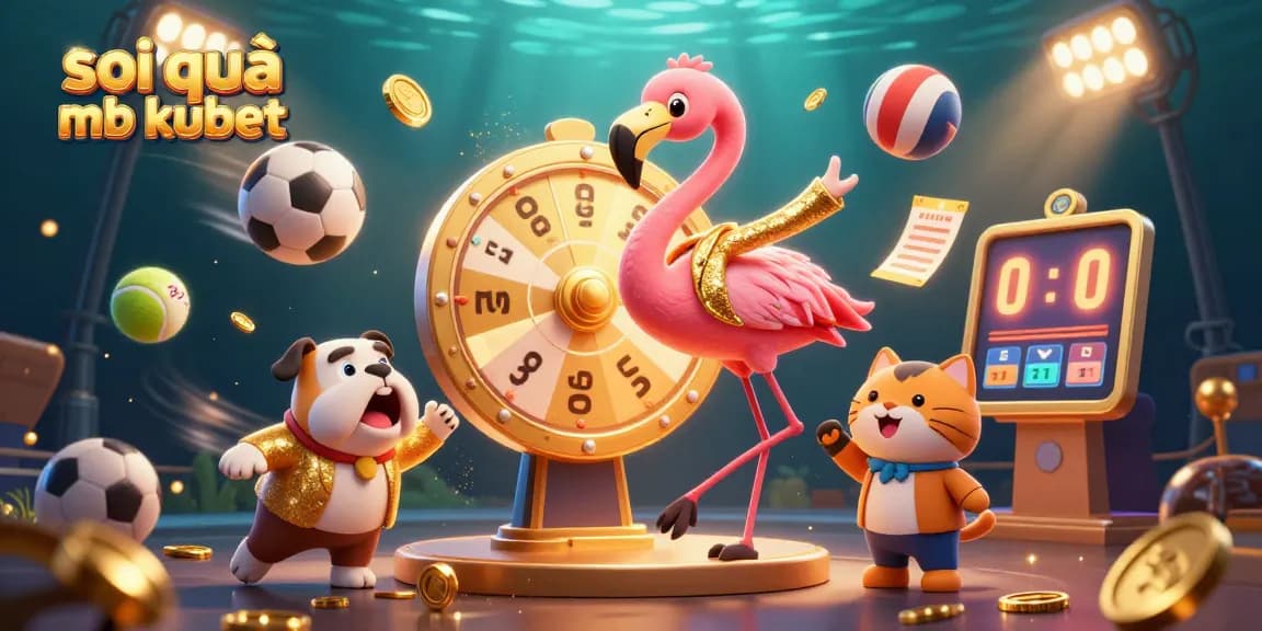 Experience the excitement of soi cầu mb kubet with a dynamic 3D casino illustration highlighting vibrant game elements and characters.