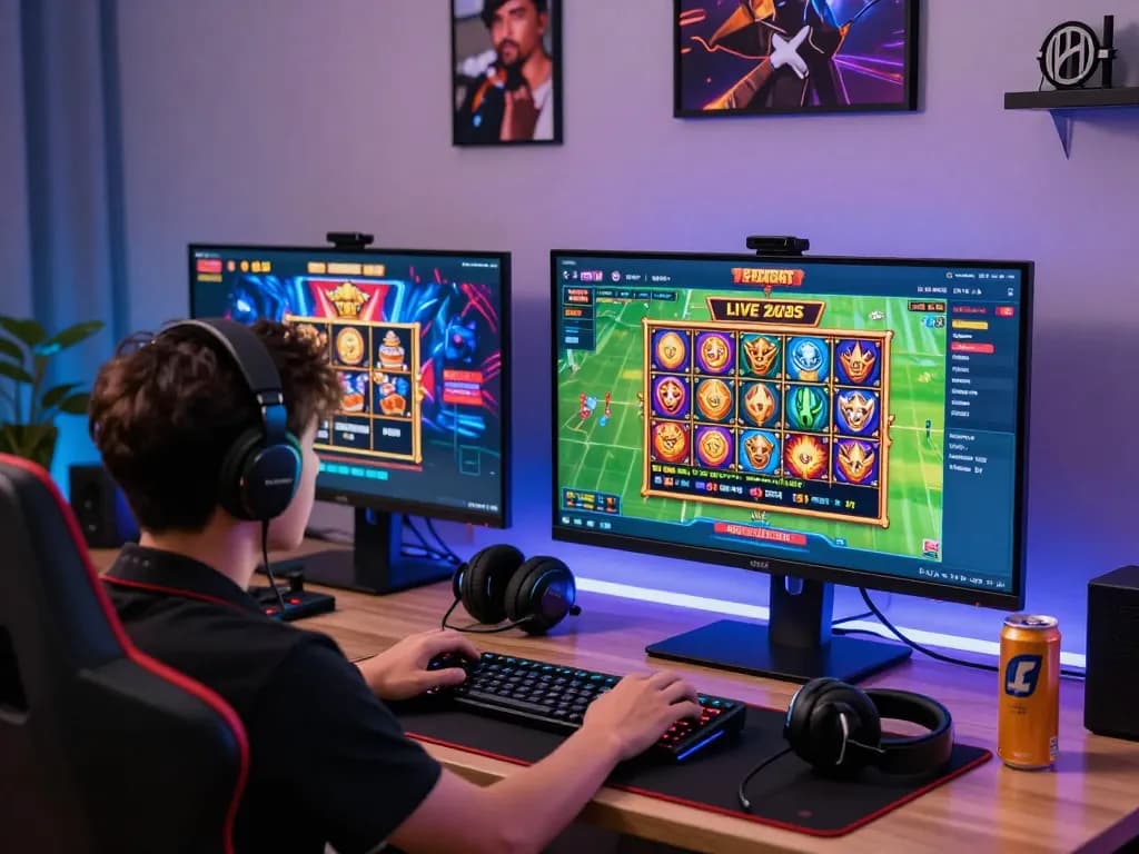 Engaging scene of enthusiastic player at trang chủ o8 enjoying immersive online gaming with colorful graphics and dynamic betting options.