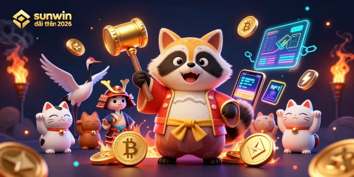 Spin the reels at sunwin đổi thưởng 2026 with festive tanuki and colorful maneki-neko! Experience winning opportunities!