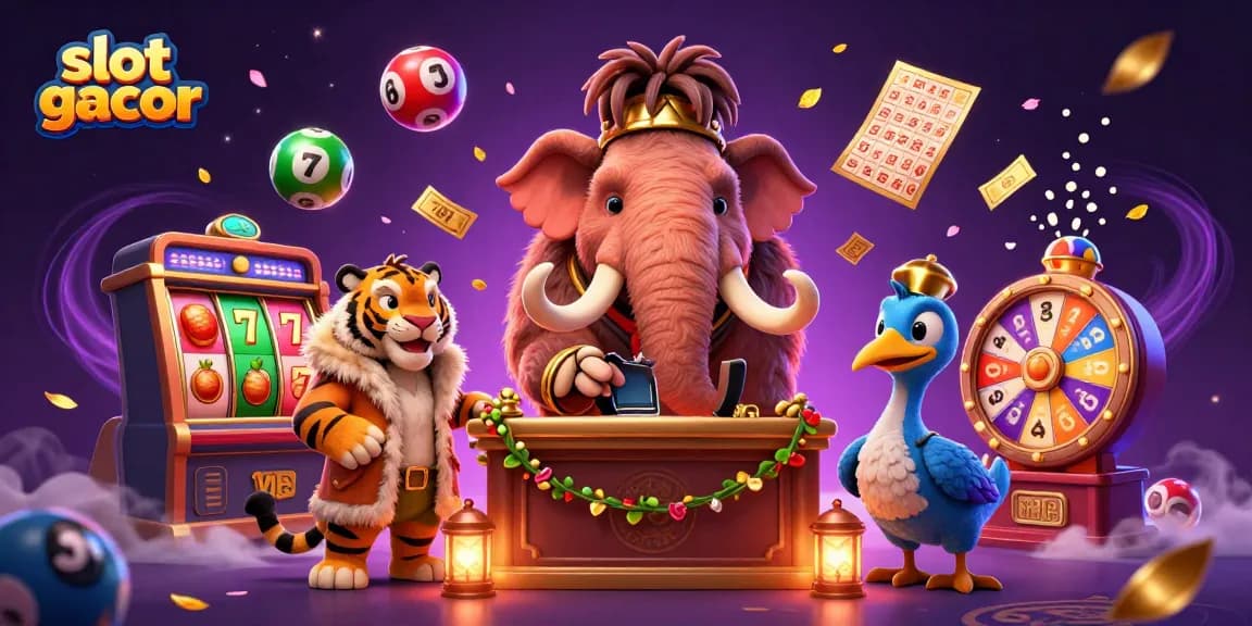 Experience the thrill of slot gacor with a dynamic casino scene featuring vibrant characters and game elements.