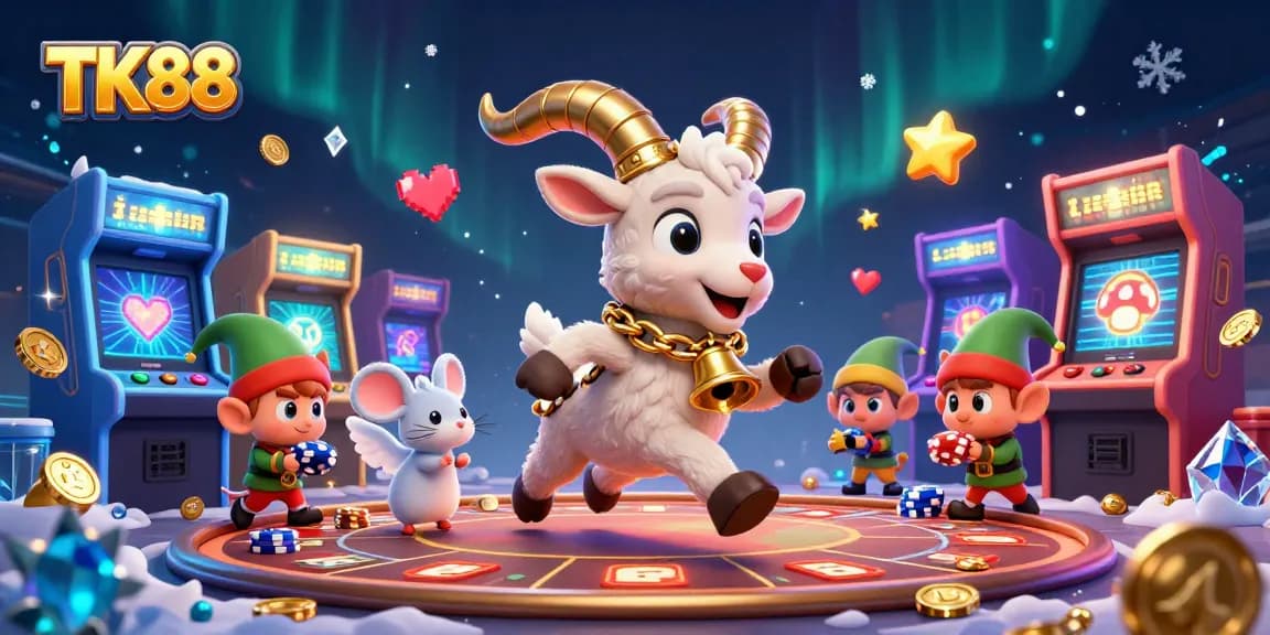 Engage in epic casino thrills at TK88 with Krampus and mischievous elf gremlins stealing poker chips