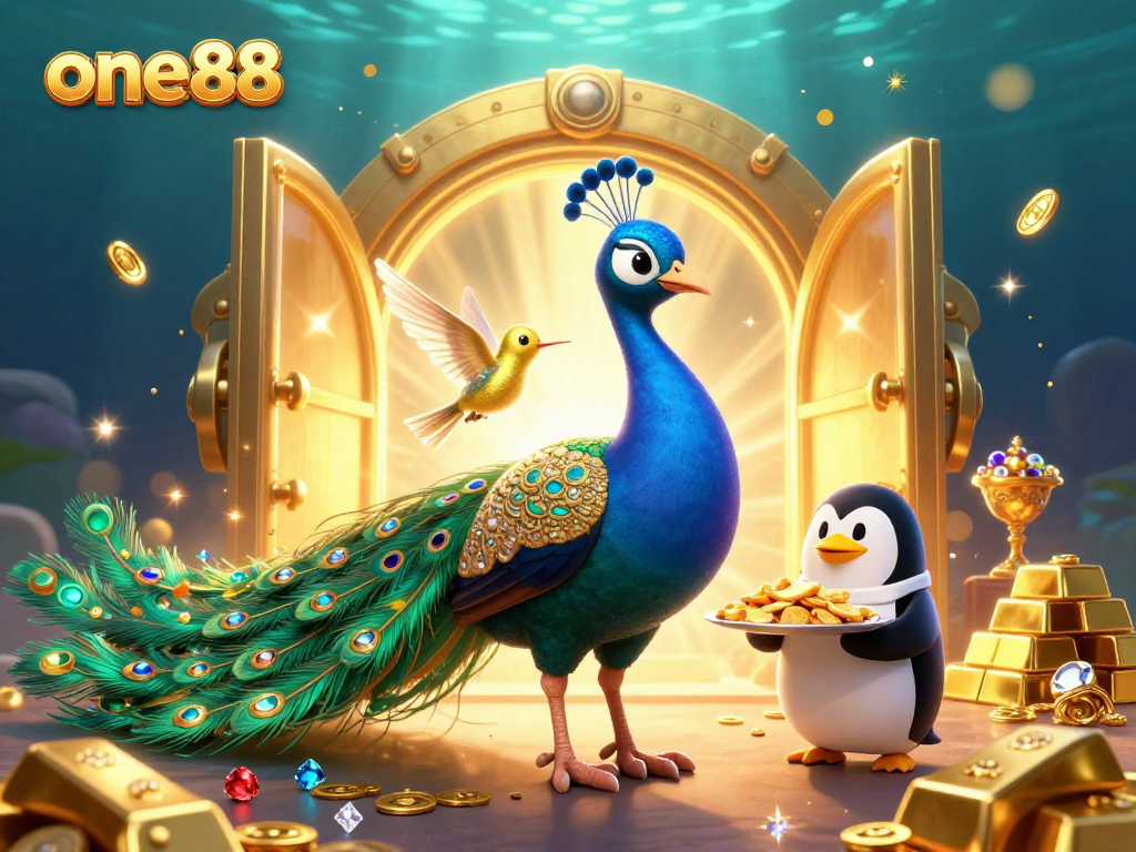 Experience the one88 gaming adventure with a vibrant casino ambiance featuring lavish treasures.
