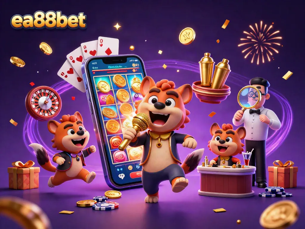 ea88bet hyena comedy casino scene with vibrant games and energy