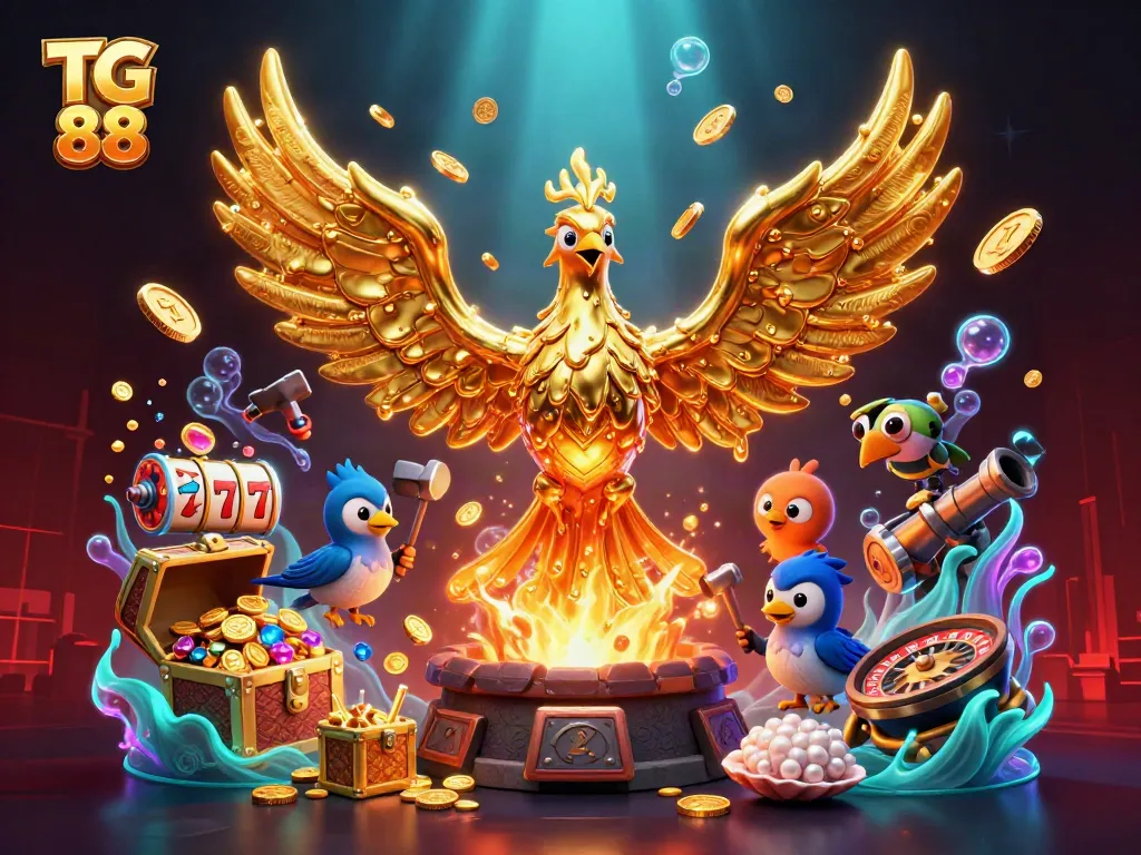 Experience rewards and excitement with TG 88's gaming extravaganza featuring vibrant casino elements.