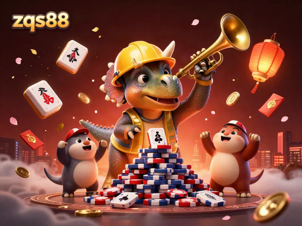 Celebrate winning moments at zqs88 with vibrant, dynamic gaming characters immersed in a casino atmosphere.