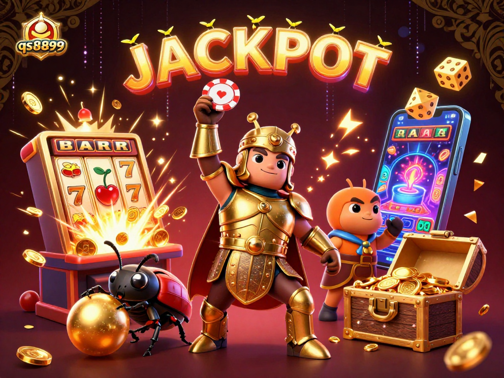 Join the thrilling qs8899 adventure and celebrate a jackpot victory in a vibrant casino scene.