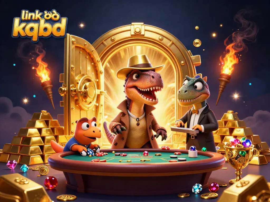 Follow the action of the velociraptor card counter at the blackjack table while exploring link vào kqbd with vibrant gaming elements.