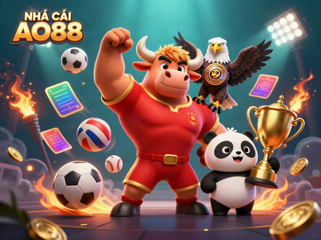Engage with NHÀ CÁI AO88's vibrant casino wins featuring dynamic characters celebrating wins
